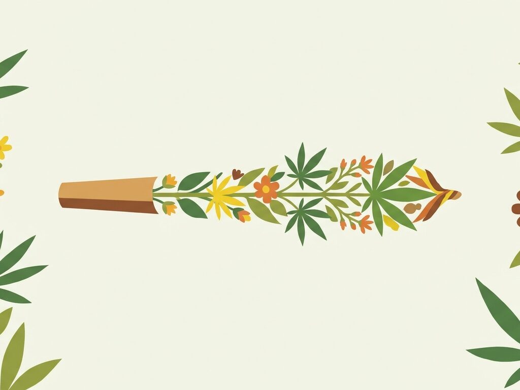 Motivi botanici disegnati in piano sul tema Canne da fumare