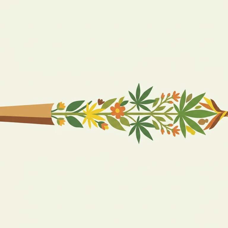 Motivi botanici disegnati in piano sul tema Canne da fumare