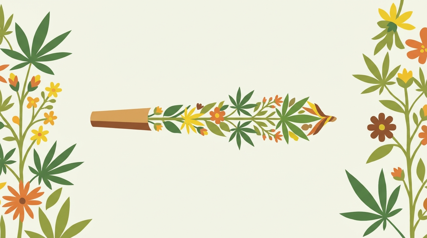 Motivi botanici disegnati in piano sul tema Canne da fumare