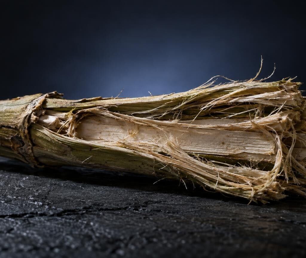 Fibra vegetale grezza avvolta, materia prima per l'estrazione di cannabinoidi in Italia