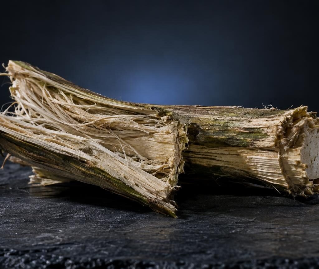 Radici e legno secco di cannabis su superficie nera, tema naturale per h24 cannabis legale cbd trieste beleaf cbd