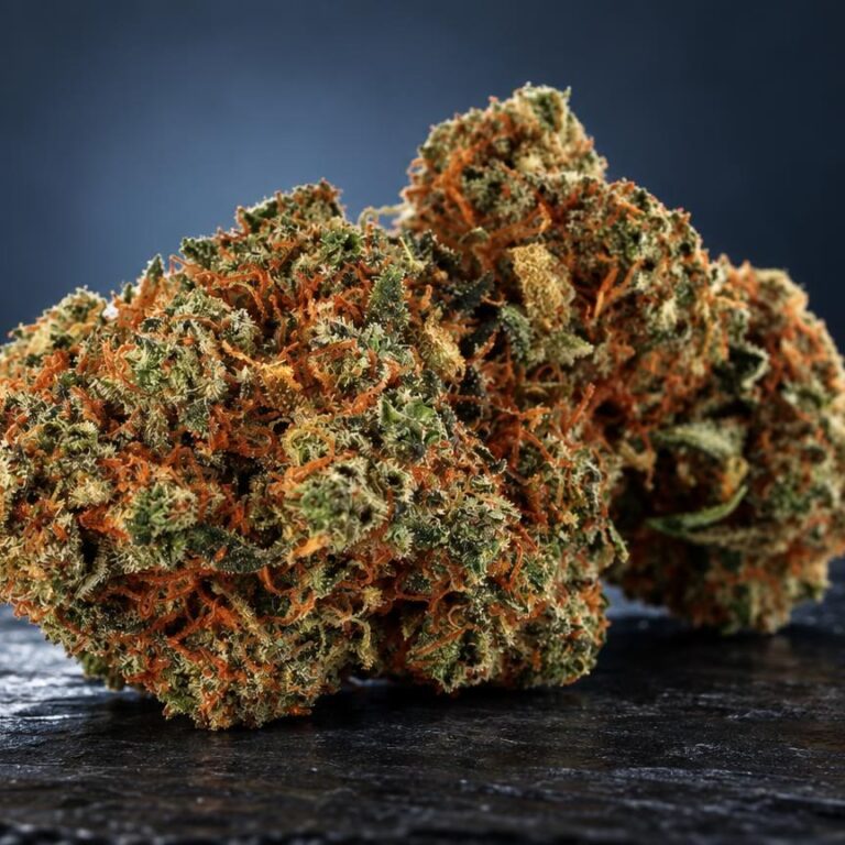 Marijuanas fiore: infiorescenza Super Lemon Haze in una composizione di studio