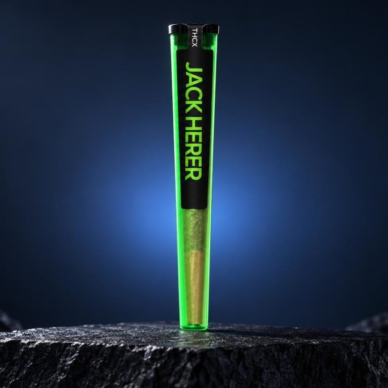 Cilindro verde e nero su roccia scura, sfondo blu, articolo su Preroll